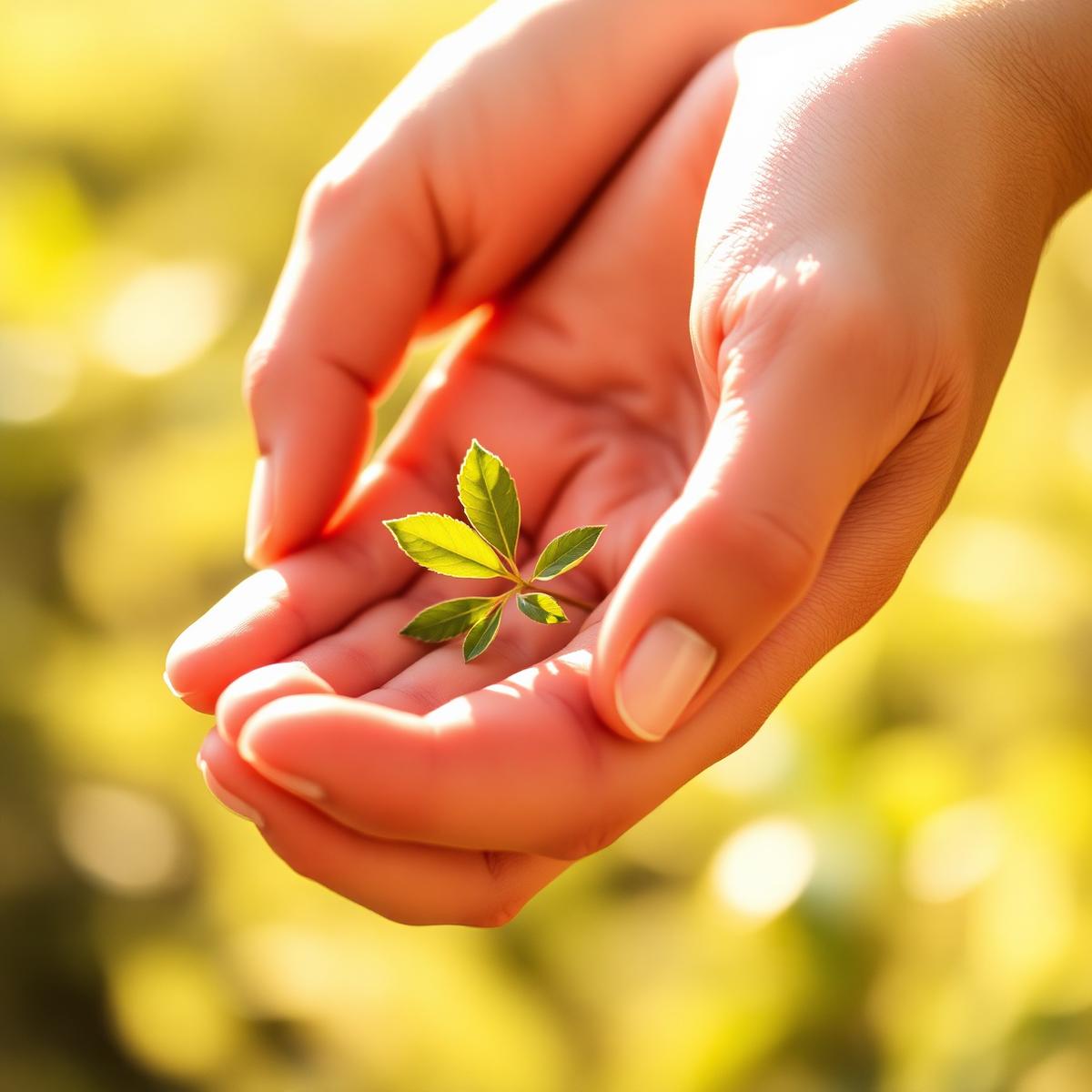 A seedling in cupped hands